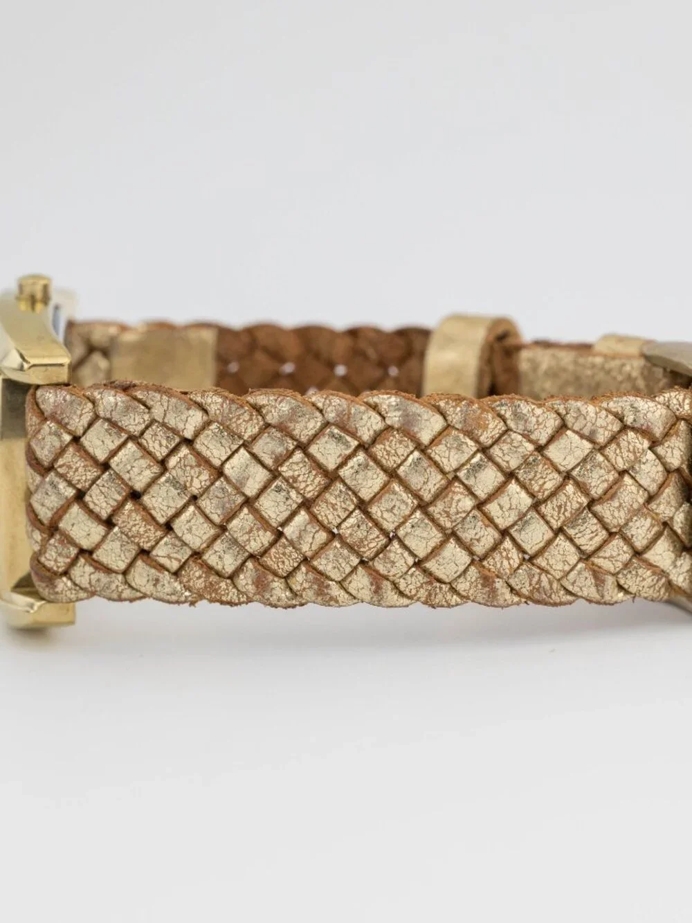 FOSSIL JR-8840 Gold Braided Leather Quartz Analog Women's Watch New Battery